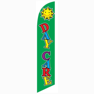 Daycare Green Feather Flag