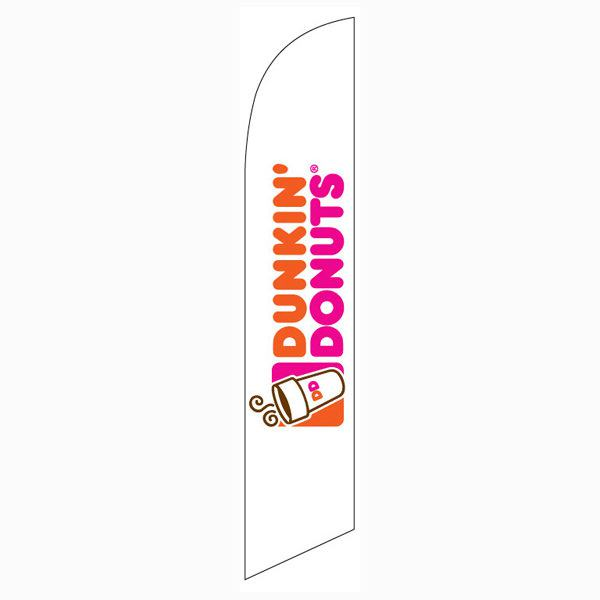 DUNKIN' DONUTS Banner Flag Windless Swooper Feather Tall Sign 3’ Wide ORG PINK 