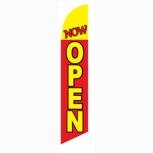 Now Open Feather Flag – Red & Yellow