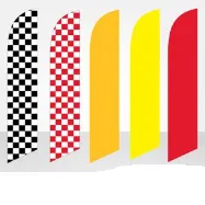 solid checkered feather flags