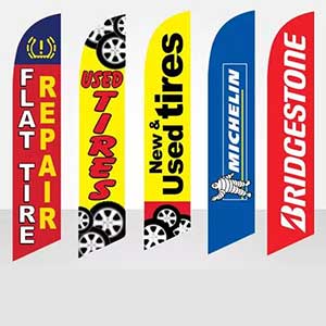 New and Used Tires Feather Flags Kits